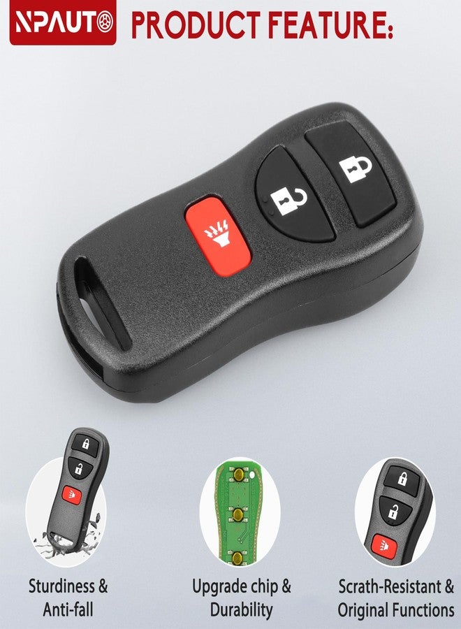 NPAUTO مفتاح بديل من NPAUTO، يناسب سيارات نيسان فرونتير، إكستيرا، تيتان، فيرسا، باثفايندر، مورانو، كويست، سنترا، أرمادا، إن في، وإنفينيتي QX4، FX35، FX45 - مفاتيح تحكم عن بعد للدخول بدون مفتاح، KBRASTU15، عبوة من قطعتين - Image 4